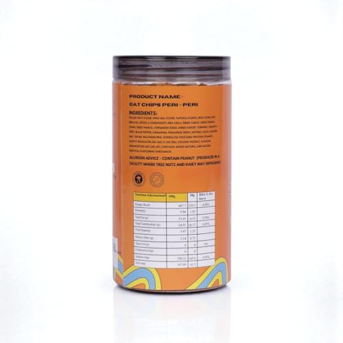 Image of Snaaqz Roasted Peri Peri Oat Chips Pack of 2 | Zero Palm Oil | Spicy Crispy Oats Snack | 150g Each | Healthy Munch