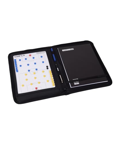 Cawila Liga Trainermappe Fußball Taktikmappe mit Magnettafel DIN A4-Einsteckfach & Magnet-Set Coachwallet 27 × 37 × 3 cm Ausrüstung für Trainer