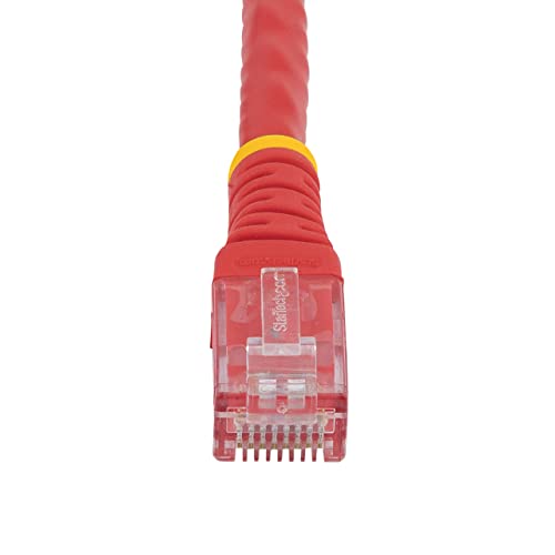 Image of StarTech 10ft CAT6 Ethernet Cable - Red CAT 6 Gigabit Ethernet Wire -250Mhz 100W PoE RJ45 UTP Molded Network Patch Cord with Strain Relief (C6PATCH10RD)