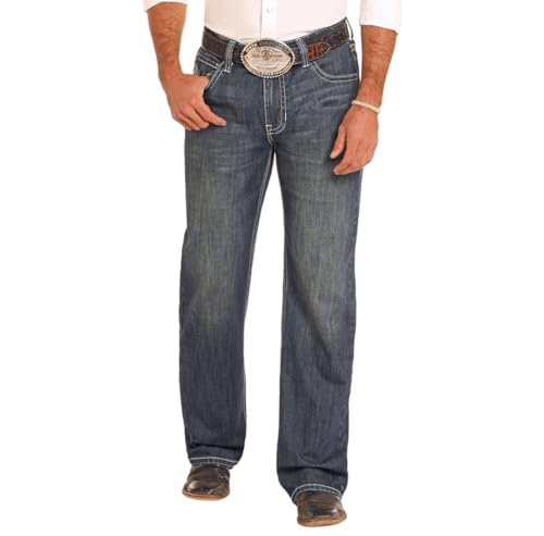 Rock & Roll Denim Men's Relaxed Fit Raised V Straight Leg Jeans2