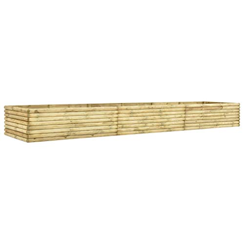 Goliraya Jardinera de Madera de Pino Impregnada Macetas Exterior para Flores y Plantas 19 mm 450x100x48 cm