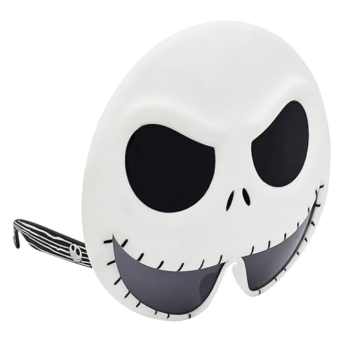 Sun-Staches Jack Skellington Sunglasses | Nightmare Before Christmas Costume Accessory | UV400 | One-Size Fits Most