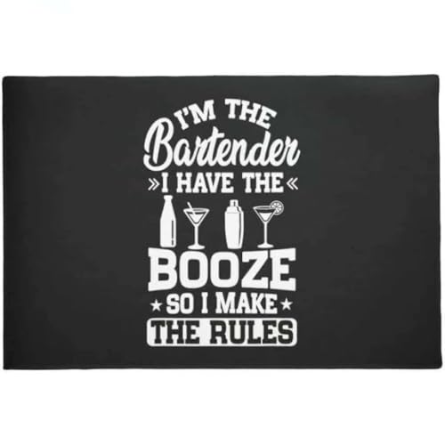 ���փ}�b�g ���̓o�[�e���_�[�ł��B���̓��[�������܂��B�j���Ə��������܂��B 50×80cm doormat I'm Bartender I Make Rules Men Women Present