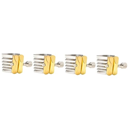 ERINGOGO 4pcs Adjustable Sax Fastener Saxophone Ligature Sax Clip Stainless Steel Head Clip for Professional Players