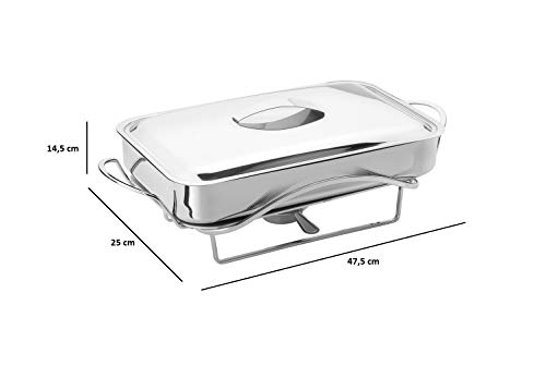 Rechaud Com Assadeira E Tampa Aço Inox 5 Peças
