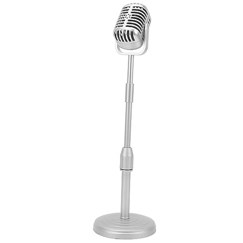 Modelo de Micrófono Vintage, Modelo de Micrófono Vintage Falso Realista Elevable, Micrófono Antiguo para Fiestas, Juegos de rol, Decoraciones de Mesa, para Disparar, Cosplay