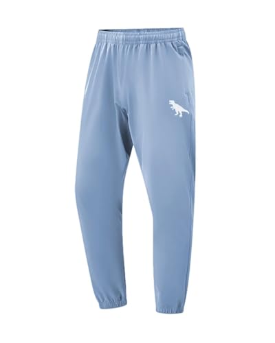 BINPAW 3 Pack Toddler Boys Active Pants Pull On Sweatpants Dinosaur Graphic Print Jogger Pants, Black/Blue/Khaki, 13-14Y = Tag 1603