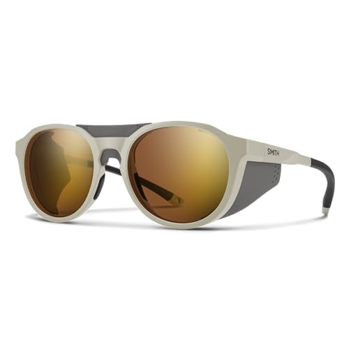 SMITH Optics Venture - Gafas de sol deportivas para esquí, snowboard, deportes de nieve y más, para hombres y mujeres, color negro mate + lente de espejo dorado de cobre fotocromático