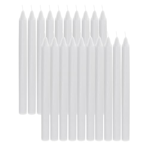 Scentoria 20er Stabkerzen, Premium Spitzkerzen Weiß, Tafelkerzen...