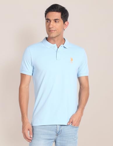 Image of U.S. Polo ASSN. Men's Cotton Slim Fit Solid Polo Shirt