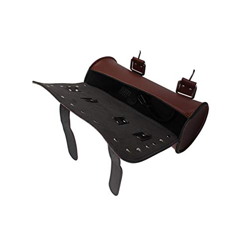 Bolso de herramienta para motocicleta SaferCCTV, bolsa universal para manillar de cuero, alforjas para motocicletas, bolsa de herramientas para horquilla compatible con Yamaha, marrón miniatura 2