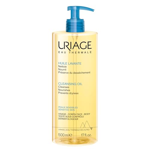 Uriage Huile Lavante - 25% de Glycérine - 2-en-1 : Nettoie en Douceur, Hydrate - Huile de Douche Moussante pour toute la Famille - Visage, Corps - pH...
