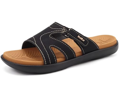 Image of KuaiLu Womens Fashion Orthotic Slides Ladies Athletic Yoga Mat Memory Foam Walking Sandals Thick Cushion Recovery Summer Beach Slippers Comfortable Plantar Fasciitis Arch Support