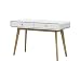 Produktbild Designer Schreibtisch mit Schubladen Computertisch PC Laptop Bürotisch Konsolentisch Arbeitstisch Holzbeine Skandinavisches Design 120 x 50 x 77 cm (weiß/Natur)