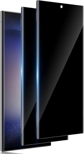 TUTUO for Samsung Galaxy S23 Ultra Privacy Screen Protector 2 Pack Anti-Spy 9H 3D Tempered Glass Bubble Free Ultra Resistant Anti-Scratch Case Friendly HD Protector Film