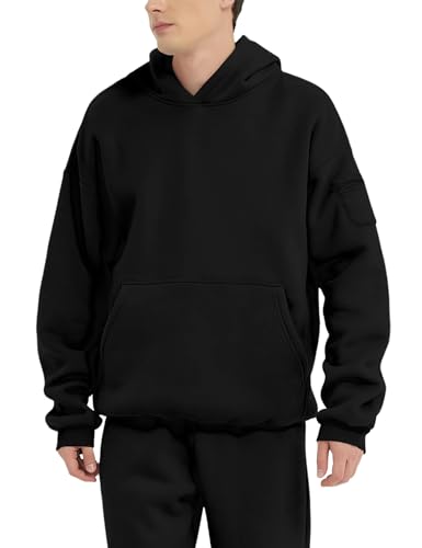 FAIABLE Men's Hoodies Pullover Oversized Soft Hooded Sweatshirts Heavyweight Fleece Athletic Travel Hoodie with Hidden Pocket4