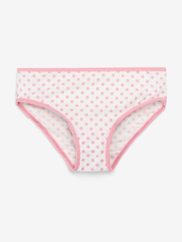 Image of CHARM N CHERISH Girls Multicolor Polka Dot & Stripes All Over Printed Brief, Cotton Panties for Girls, Pack of 7