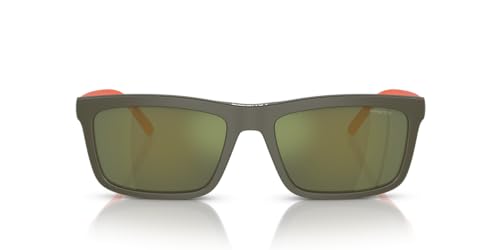 Arnette Men's AN4333 Hypno 2.0 with Sun Clip-Ons Rectangular Prescription Eyewear Frames, Matte Military Green/Demo Lens, 55 mm