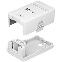 HB-DIGITAL 1 Stück Aufputz-Netzwerkdose 1-Port für Keystone-Module - Weiß – Ansicht 4