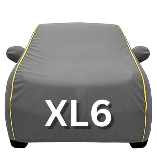 Image of UNIQE Car Cover Compatible for Hyundai Venue All Model & Years (2019-2025) 100% Waterproof with Mirror Pockets, Triple Stitched Bottom Elastic Dustproof Full Body Protection (Grey, XL6)