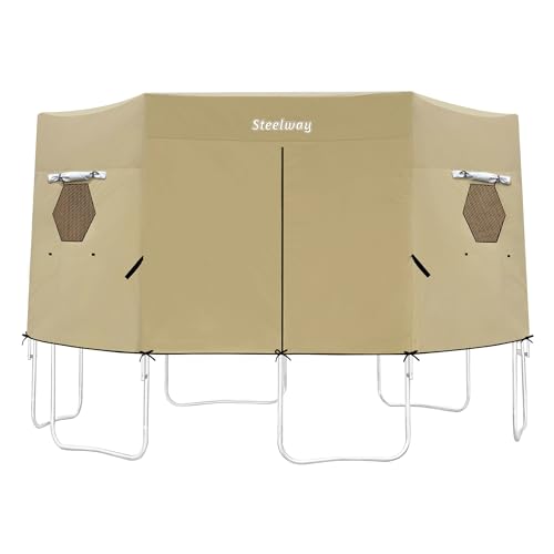 Steelway 14FT Trampoline Tent Cover for Straight Pole Round Trampoline with 6 W-Shape Legs