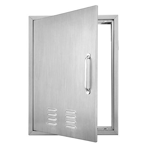 Review Karpevta Access Door with Vents for Outdoor Kitchen Brushed Flushmount 304 Stainless Steel BBQ Door(17" W x 24" H)