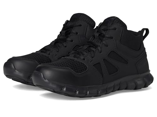 Reebok Men's Rb8405 Sublite Cushion Tactical Mid Cut Soft Toe Shoe Black Military