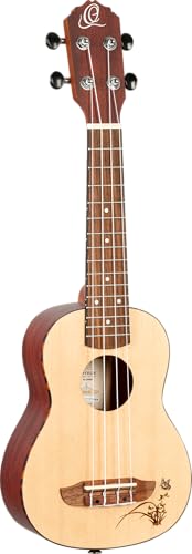 Ortega Guitars Sopran Ukulele Akustisch – Bonfire Series – Fichte, Sapele, Natur (RU5-SO)