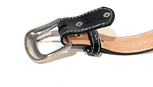 Men's Heavy Duty Genuine Leather Western Casual or Work Belt, Men's 1 1/2 inch wide Top Grain Tulip Embossed Leather Belt2