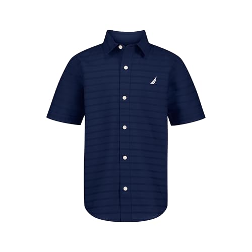Image of Nautica Boys Short Sleeve Woven Button-Down Shirt. Light Weight & Breathable