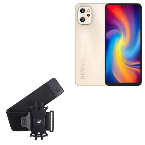 BoxWave Holster Compatible with Umidigi A13 Pro - ActiveStretch Sport Armband, Adjustable Armband for Workout and Running - Jet Black