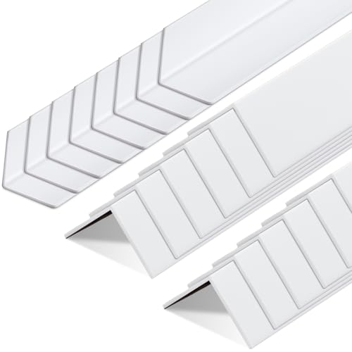 Image of Sasylvia 20 Pcs Wall Corner Protector Guards, Vinyl 3 /4 x 48 Inches Corner Trim Molding, Avoid Scratching Scuffs, Ease Install and Cleaning for Door Countertop Furniture Cabinet Protection, White