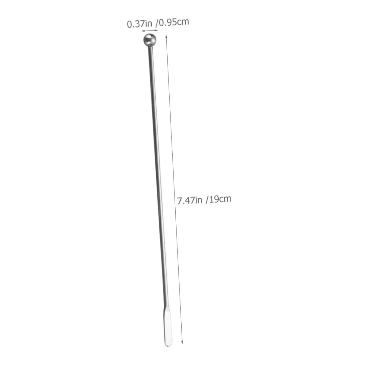 Cabilock 10Pcs Stainless Steel Stirrer Long Handle Mixing Sticks for Coffee Cocktails Iced Drinks Reusable Swizzle Tools with Smooth Surface for Easy Cleaning