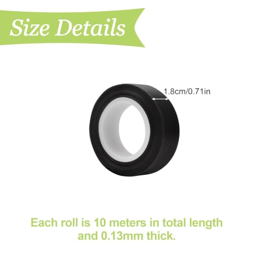 Image of Curtain Glide Tape, 2 Rolls Self-Adhesive Teflon Fabric Tape, Noise & Friction Reduction Slide Tapes for Curtain Ring, Wood Drawer (Black)
