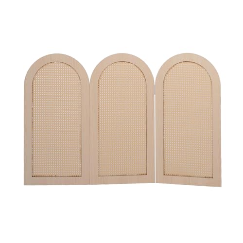 Divisor De Habitación Corto Independiente,Pared De Partición De Habitación DIY De 3 Paneles,Pantalla De Partición Ratán Madera,Hace Un Uso Eficiente del Espacio