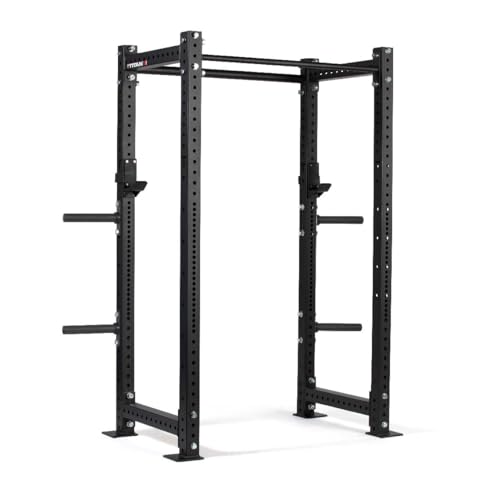 Titan Fitness X-3 Series Short Bolt-Down Power Rack with Weight Plate Holders 24-in. Depth