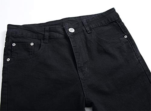 Andongnywell Men's Slim Fit Stretch Destroyed Skinny Zipper Denim Pencil Pants Causal Slim Fit Stretch Ripped Jeans3