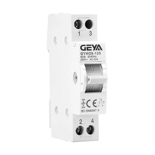 Interruptor de transferencia manual de alimentación doble para la red y el generador Interruptor de aislamiento de conversión manual DIN Rail Mount(1P-63A-240V)