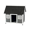 TRIXIE Natura Barn Style Dog House – Dog House for Medium Dogs with Weatherproof Sealer & Peaked Roof, Wooden Dog House with Adjustable Legs for Small to Medium-Sized Dogs – 41 x 27.75 x 36 in