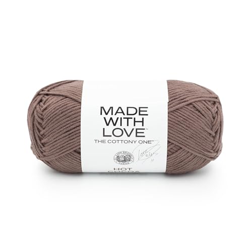 Image of Lion Brand Yarn Made with Love The Cottony One Yarn for Crocheting, Knitting, and Crafts, Hot Cocoa, 1 Pack