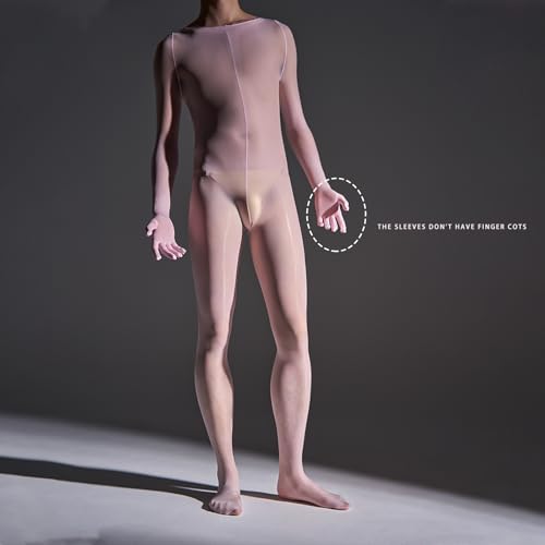 HTRUIYA bodystocking masculin collant brillant haute élasticité - 2