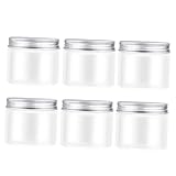 Uonlytech 6 piezas Unidades de Recipientes de Plástico para Almacenamiento de Alimentos Tapas de Aluminio Transparentes Resistentes y Seguros para Cocina Organizadores Versátiles Snacks y
