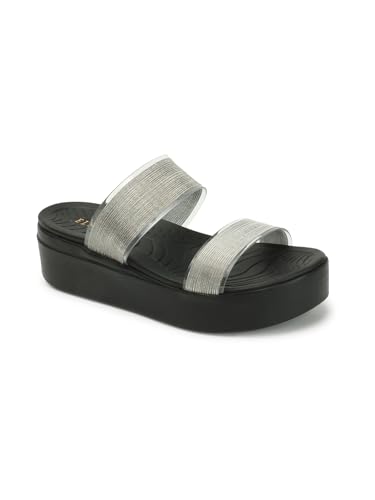 Image of Elle Women Comfortable Flat Round Toe Slip On fashion Sandal for Daily use, Office use, Casual use