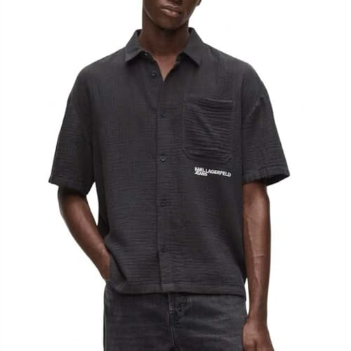 Chemise Karl Lagerfeld Jeans homme à manches courtes effet froissé