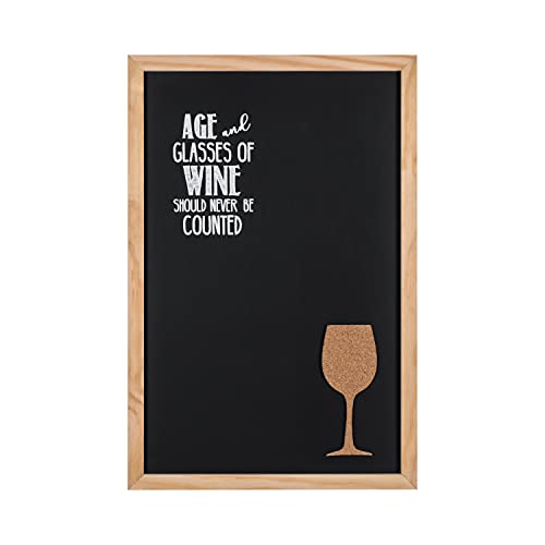 Bi-Office - Vino Combo Quote Chalkboard, 400 x 600 mm, Pine Frame, black