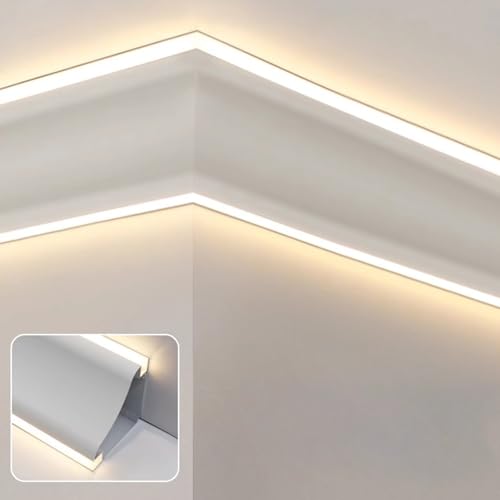 Perfiles de extrusión de canal para instalar tiras de luces LED en el techo 8