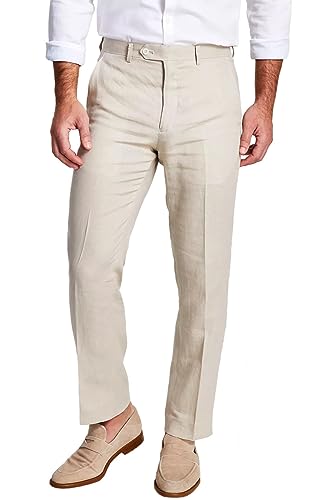 Lauren Ralph Lauren Mens UltraFlex Classic-Fit Linen Pants 32W x 32L Tan