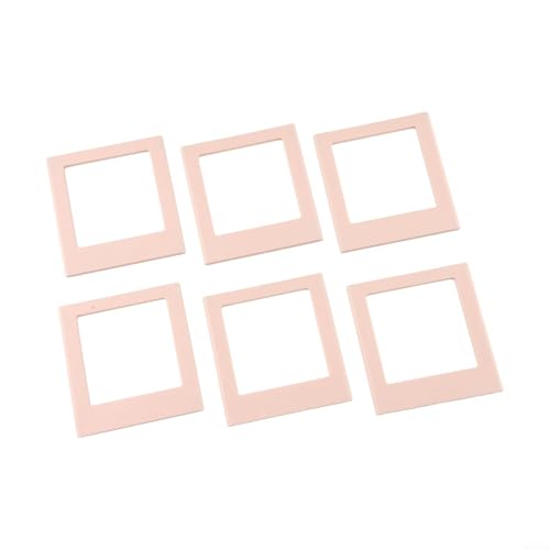 Moldura de acrílico para suporte de filme quadrado e estojo de exibição de cartão fotográfico Kpop, suporte quadrado colorido transparente para molduras de geladeira e armário (rosa claro)