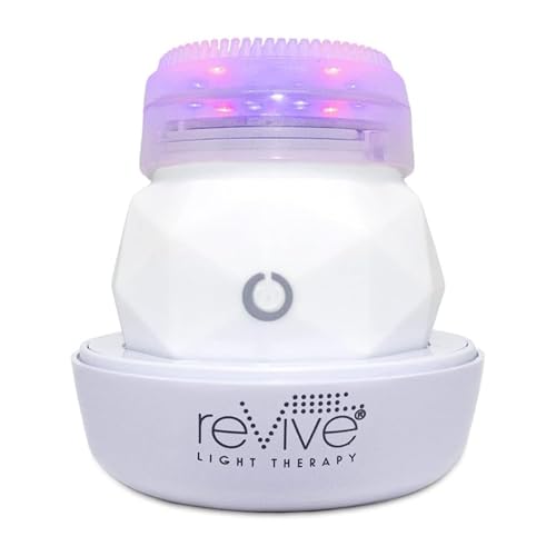 Revive Light Therapy Soniqué Mini Acne Cleanser, Battery-Operated Sonic Face Cleanser Brush with Blue & Red Light Therapy, Medical-Grade Acne Device for Face & Body, Water-Resistant