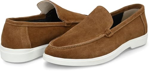 Image of Men Classic Suede Leather Loafers - Cushioned Comfort, Durable Sole & Everyday Luxury